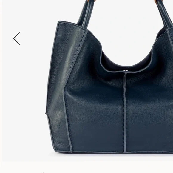 Los Feliz , the Sak Elegant Blue Leather Shoulder tote bag. - Picture 12 of 13